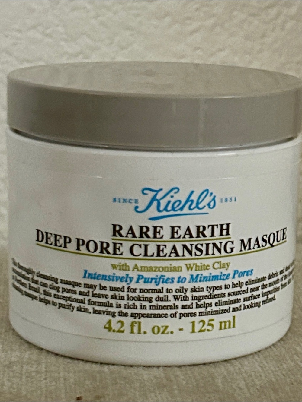 Kiehl's Rare Earth Deep Pore Cleansing Masque 4.2 oz. New and sealed